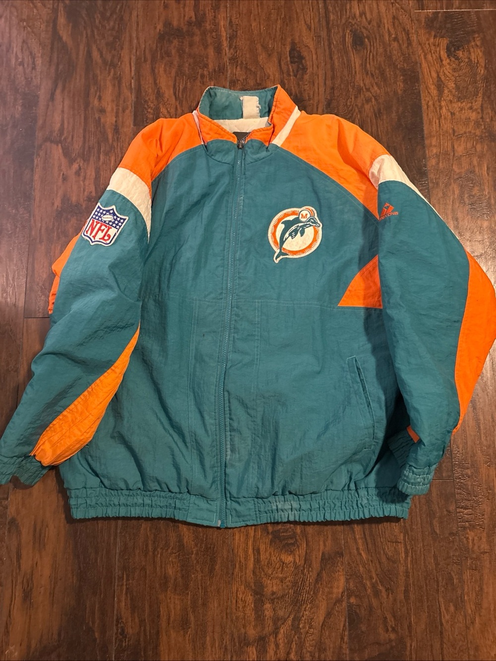Miami Dolphins  1990s apex one Teal & Orange NFL Jacket